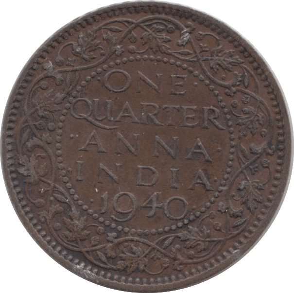 1940 ONE QUARTER ANNA BRITISH INDIA - WORLD COINS - Cambridgeshire Coins