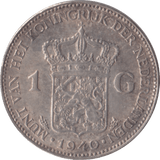 1940 SILVER 1 GUILDER NETHERLANDS - SILVER WORLD COINS - Cambridgeshire Coins