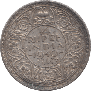 1940 SILVER 1/4 RUPEE INDIA - SILVER WORLD COINS - Cambridgeshire Coins