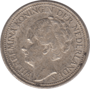 1940 SILVER 25 CENTS NETHERLANDS - SILVER WORLD COINS - Cambridgeshire Coins