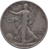 1940 SILVER HALF DOLLAR USA - SILVER WORLD COINS - Cambridgeshire Coins