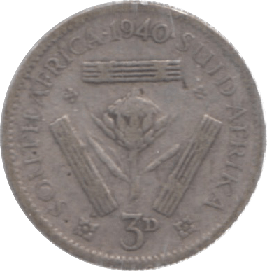 1940 SILVER SOUTH AFRICA THREEPENCE - WORLD SILVER COINS - Cambridgeshire Coins