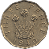 1940 THREEPENCE ( UNC ) 2 - Threepence - Cambridgeshire Coins