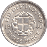 1940 THREEPENCE ( UNC ) - Threepence - Cambridgeshire Coins