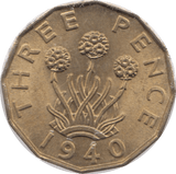 1940 THREEPENCE ( UNC ) - Threepence - Cambridgeshire Coins