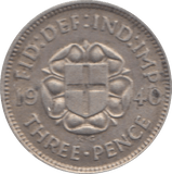 1940 THREEPENCE ( VF ) 25 - Threepence - Cambridgeshire Coins