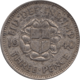 1940 THREEPENCE ( VF ) - Threepence - Cambridgeshire Coins