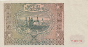 1941 100 ZLOTYCH BANKNOTE POLAND REF 1047 - World Banknotes - Cambridgeshire Coins