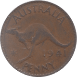 1941 AUSTRALIA ONE PENNY - WORLD COINS - Cambridgeshire Coins