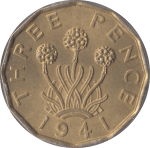 1941 BRASS THREEPENCE ( BU ) - Threepence - Cambridgeshire Coins