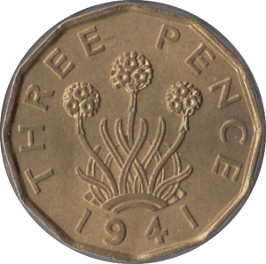 1941 BRASS THREEPENCE ( UNC ) - Threepence - Cambridgeshire Coins
