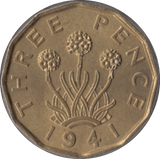1941 BRASS THREEPENCE ( UNC ) - Threepence - Cambridgeshire Coins