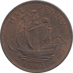 1941 HALFPENNY ( UNC ) 1 - Halfpenny - Cambridgeshire Coins