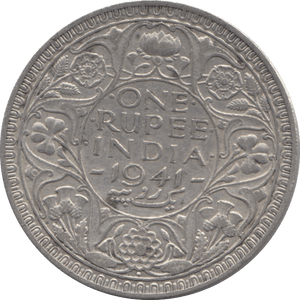 1941 INDIAN SILVER ONE RUPEE - SILVER WORLD COINS - Cambridgeshire Coins