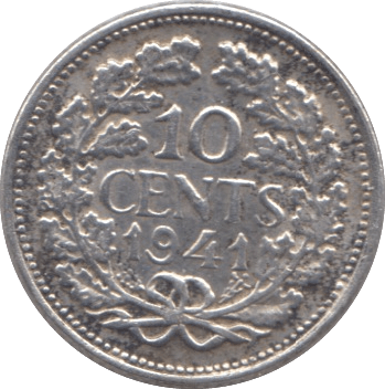1941 NETHERLANDS 10 CENTS - WORLD COINS - Cambridgeshire Coins