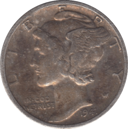 1941 ONE DIME USA - WORLD COINS - Cambridgeshire Coins