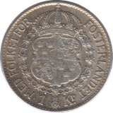 1941 SILVER 1 KRONA SWEDEN - SILVER WORLD COINS - Cambridgeshire Coins