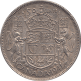 1941 SILVER FIFTY CENTS CANADA - SILVER WORLD COINS - Cambridgeshire Coins