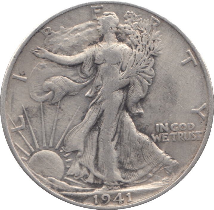 1941 SILVER HALF DOLLAR U.S.A - SILVER WORLD COINS - Cambridgeshire Coins