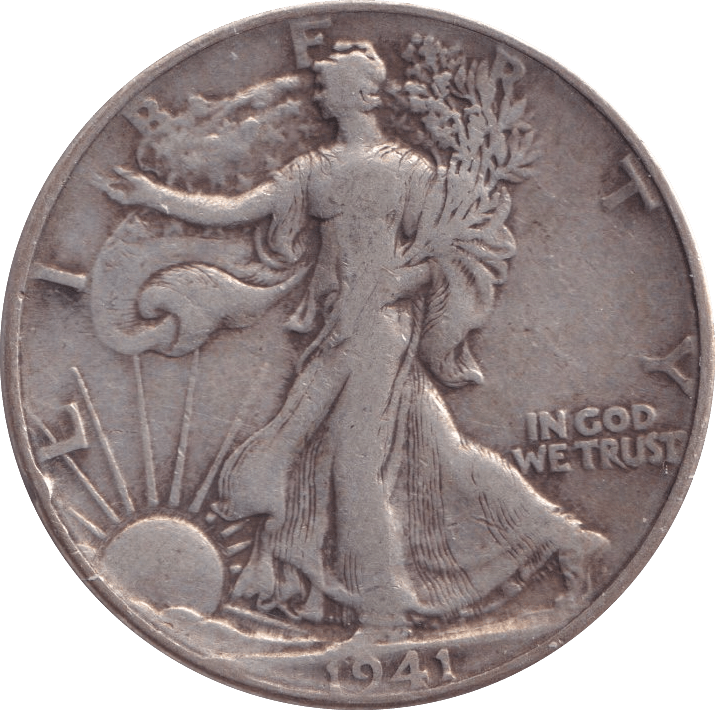 1941 SILVER HALF DOLLAR USA - SILVER WORLD COINS - Cambridgeshire Coins