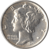 1941 SILVER ONE DIME USA - SILVER WORLD COINS - Cambridgeshire Coins