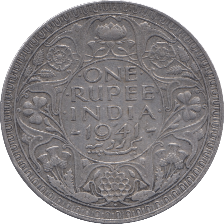 1941 SILVER ONE RUPEE INDIA - SILVER WORLD COINS - Cambridgeshire Coins