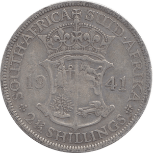 1941 SILVER SOUTH AFRICA 2 1/2 SHILLINGS - WORLD SILVER COINS - Cambridgeshire Coins