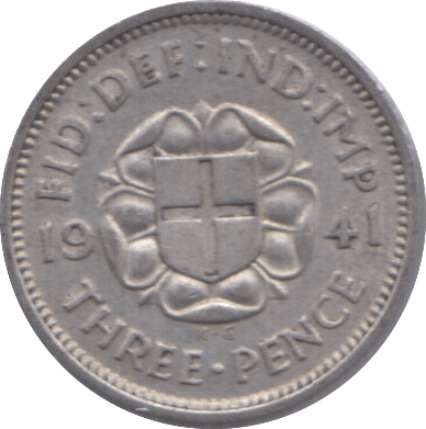 1941 SILVER THREEPENCE ( AUNC ) 6 - Threepence - Cambridgeshire Coins