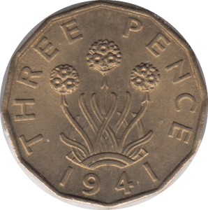 1941 THREEPENCE ( UNC ) 11 - Cambridgeshire Coins