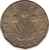1941 THREEPENCE ( UNC ) 11 - Cambridgeshire Coins