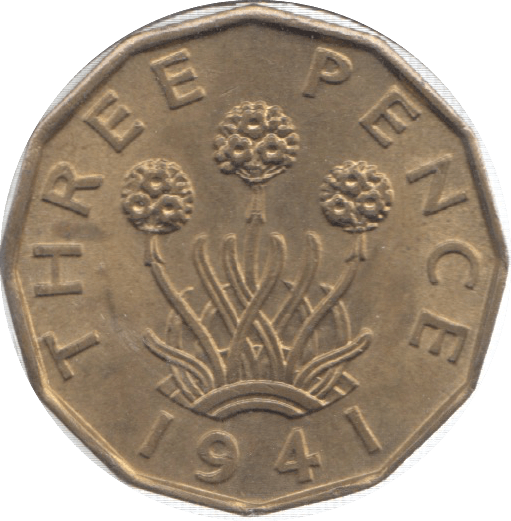 1941 THREEPENCE ( UNC ) 25 - Threepence - Cambridgeshire Coins