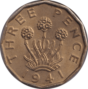 1941 THREEPENCE ( UNC ) 2 - Threepence - Cambridgeshire Coins