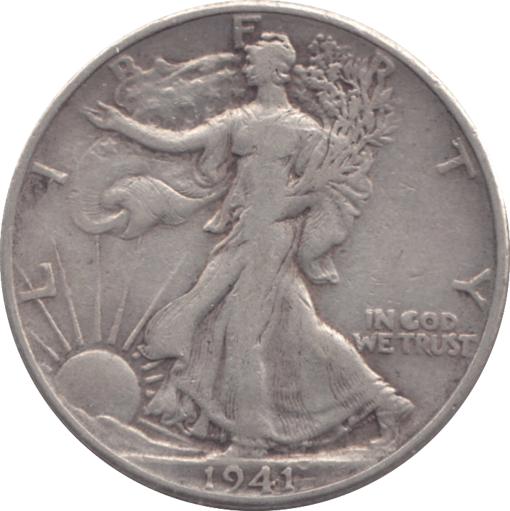 1941 USA HALF DOLLAR - WORLD SILVER COINS - Cambridgeshire Coins