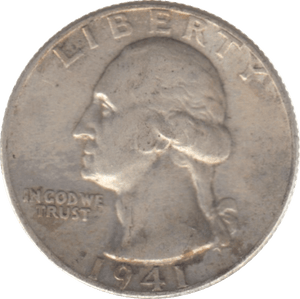 1941 USA SILVER 1/4 DOLLAR - SILVER WORLD COINS - Cambridgeshire Coins