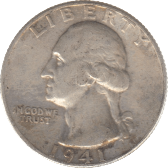 1941 USA SILVER 1/4 DOLLAR - SILVER WORLD COINS - Cambridgeshire Coins