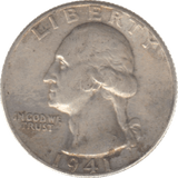 1941 USA SILVER 1/4 DOLLAR - SILVER WORLD COINS - Cambridgeshire Coins