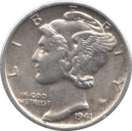 1941 USA SILVER DIME DENVER MINT - SILVER WORLD COINS - Cambridgeshire Coins