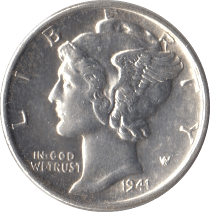 1941 USA SILVER DIME SAN FRANCISCO MINT - SILVER WORLD COINS - Cambridgeshire Coins