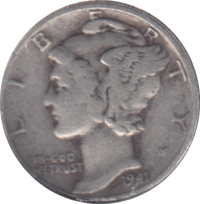 1941 USA SILVER DIME - WORLD SILVER COINS - Cambridgeshire Coins