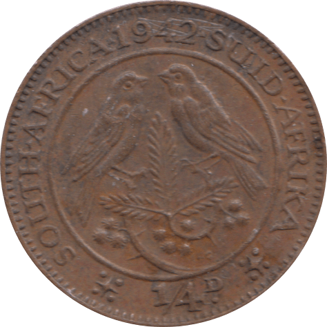 1942 1/4 PENNY SOUTH AFRICA - WORLD COINS - Cambridgeshire Coins