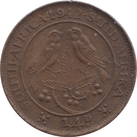 1942 1/4 PENNY SOUTH AFRICA - WORLD COINS - Cambridgeshire Coins