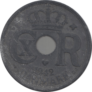1942 25 ORE DENMARK - WORLD COINS - Cambridgeshire Coins
