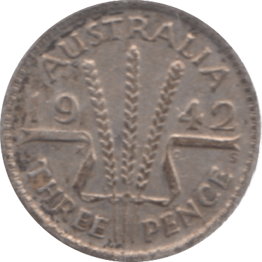 1942 AUSTRALIA SILVER THREEPENCE - SILVER WORLD COINS - Cambridgeshire Coins
