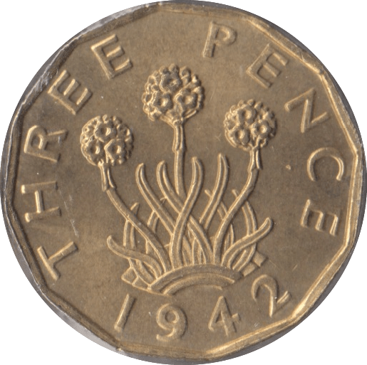 1942 BRASS THREEPENCE ( BU ) - Threepence - Cambridgeshire Coins