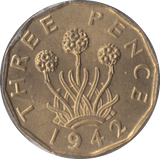 1942 BRASS THREEPENCE ( BU ) - Threepence - Cambridgeshire Coins