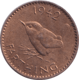 1942 FARTHING ( BU ) - Farthing - Cambridgeshire Coins