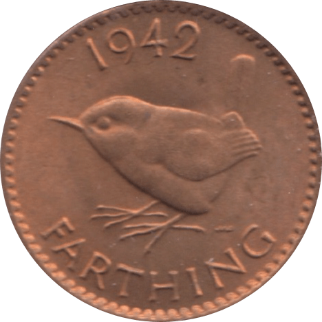 1942 FARTHING ( UNC ) 1 - Farthing - Cambridgeshire Coins