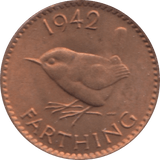 1942 FARTHING ( UNC ) 1 - Farthing - Cambridgeshire Coins