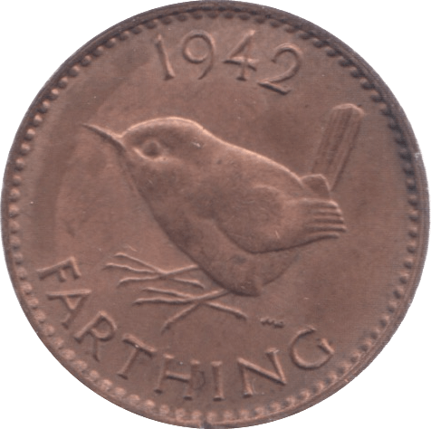 1942 FARTHING ( UNC ) 5 - Farthing - Cambridgeshire Coins