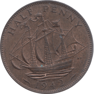 1942 HALFPENNY ( UNC ) 18 - Halfpenny - Cambridgeshire Coins
